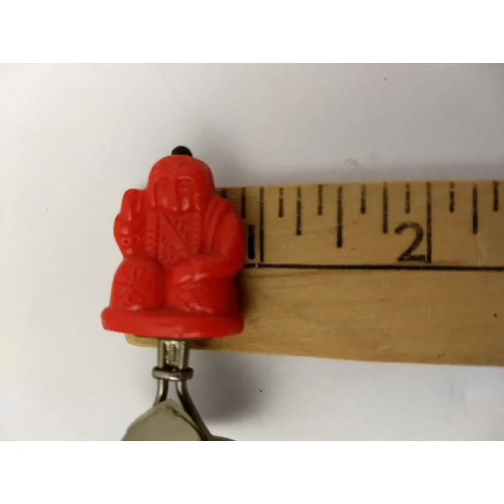Eskimo Party Card Name Place Holder Set of 4 Vintage Carved Red Green White Blue